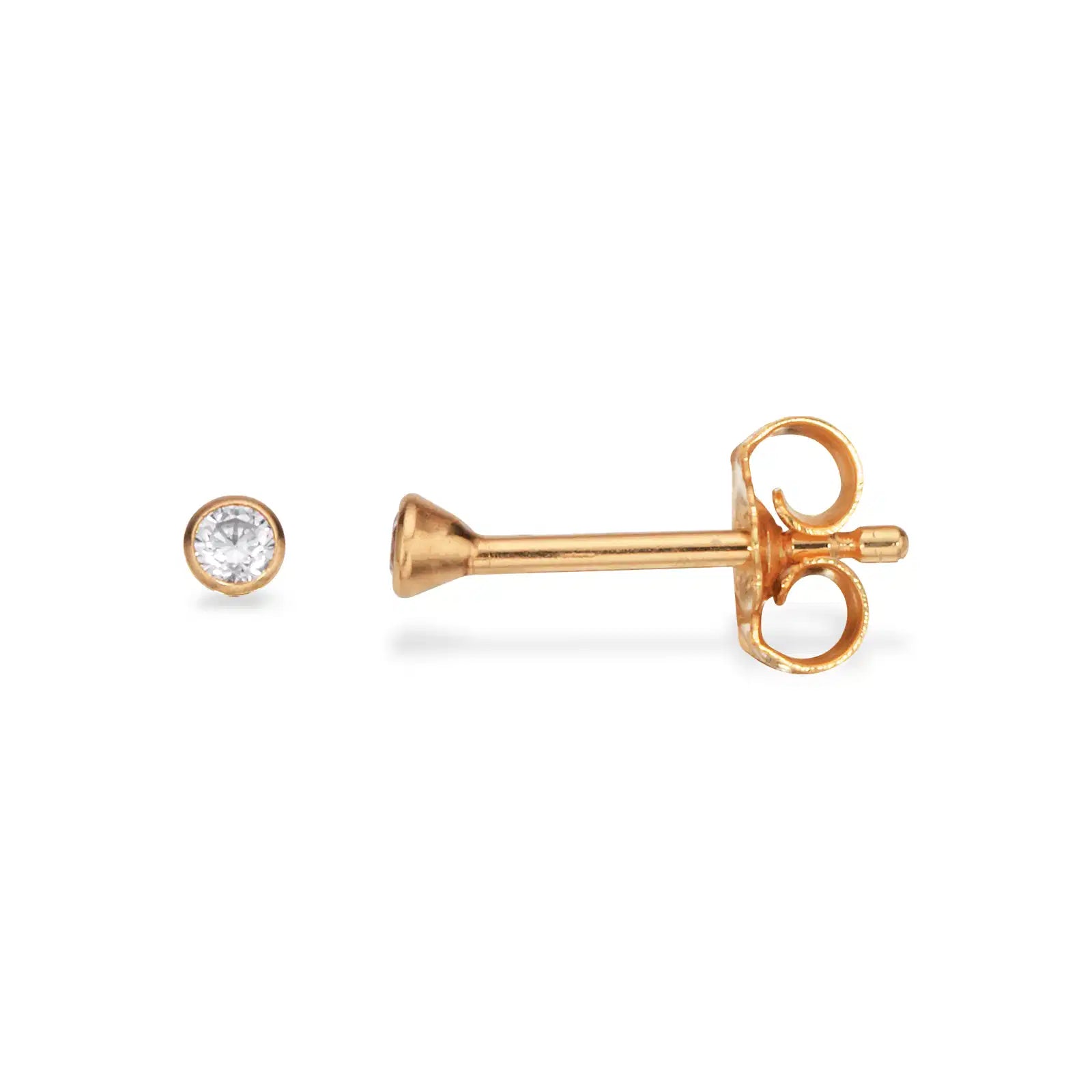 8 kt. ørepynt synt. zir. 2 mm.
