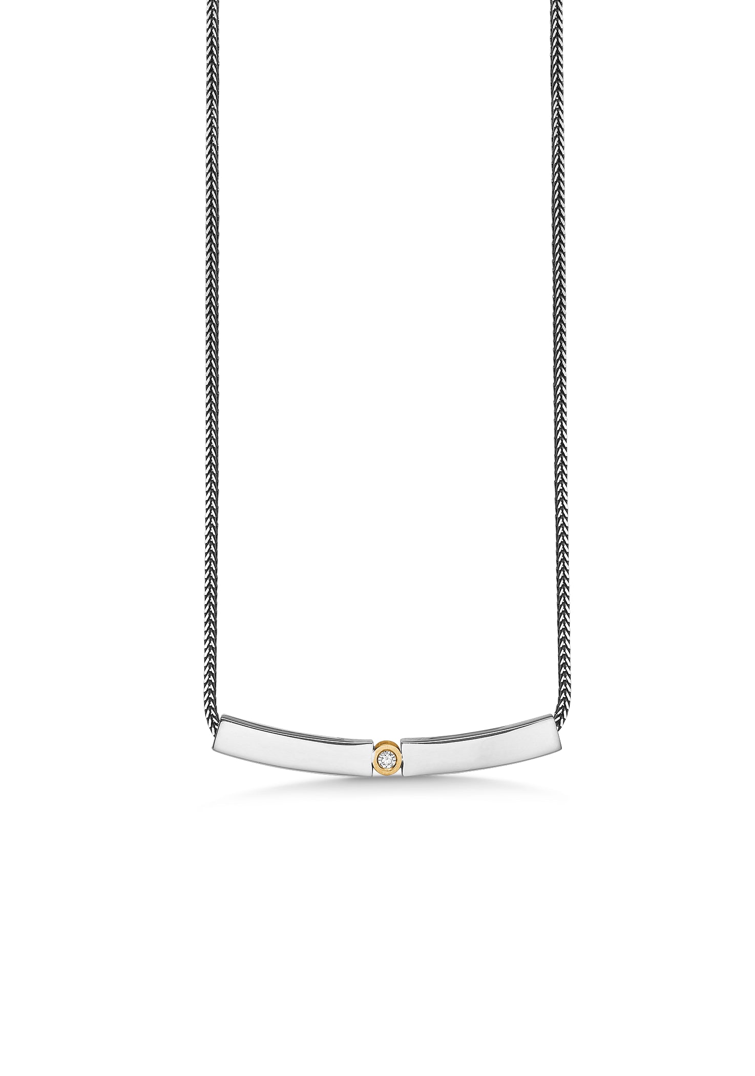 SØLV COLLIER M/FORG.+SY.ZIRCONIA 42+3CM