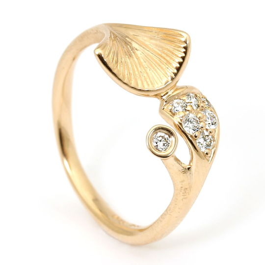 14 kt. Ring "Kaya" lille m. pavé 0,17 ct. TW.VS