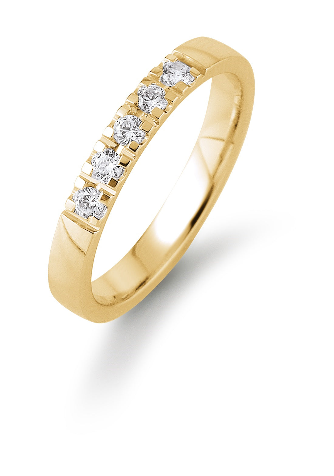 14 kt. alliancering m/brillant 5x0,02 ct. TW-si