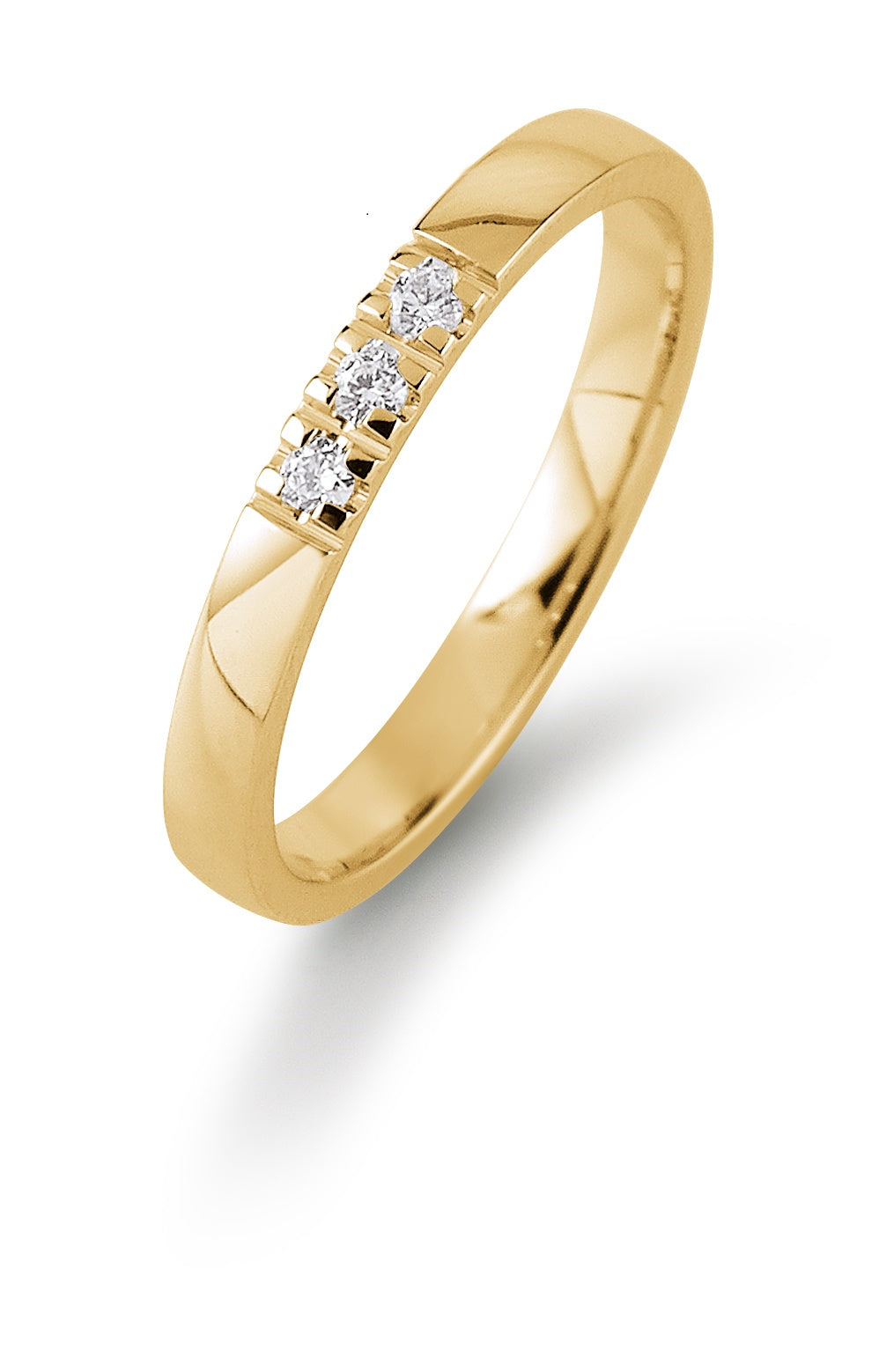 14 kt. All.ring m/3x0,04 ct