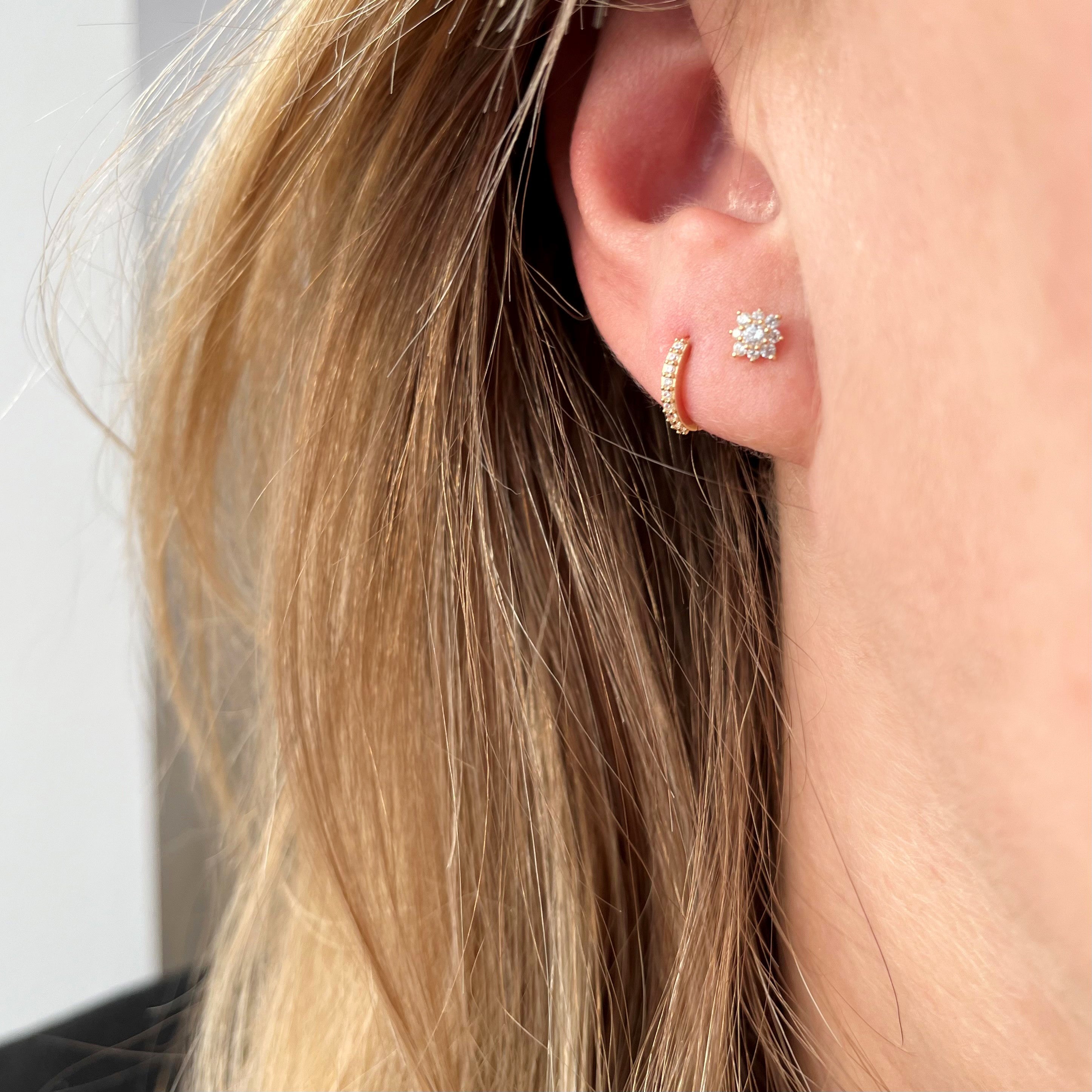 8 kt. clip-creoler m/cubic zirk.