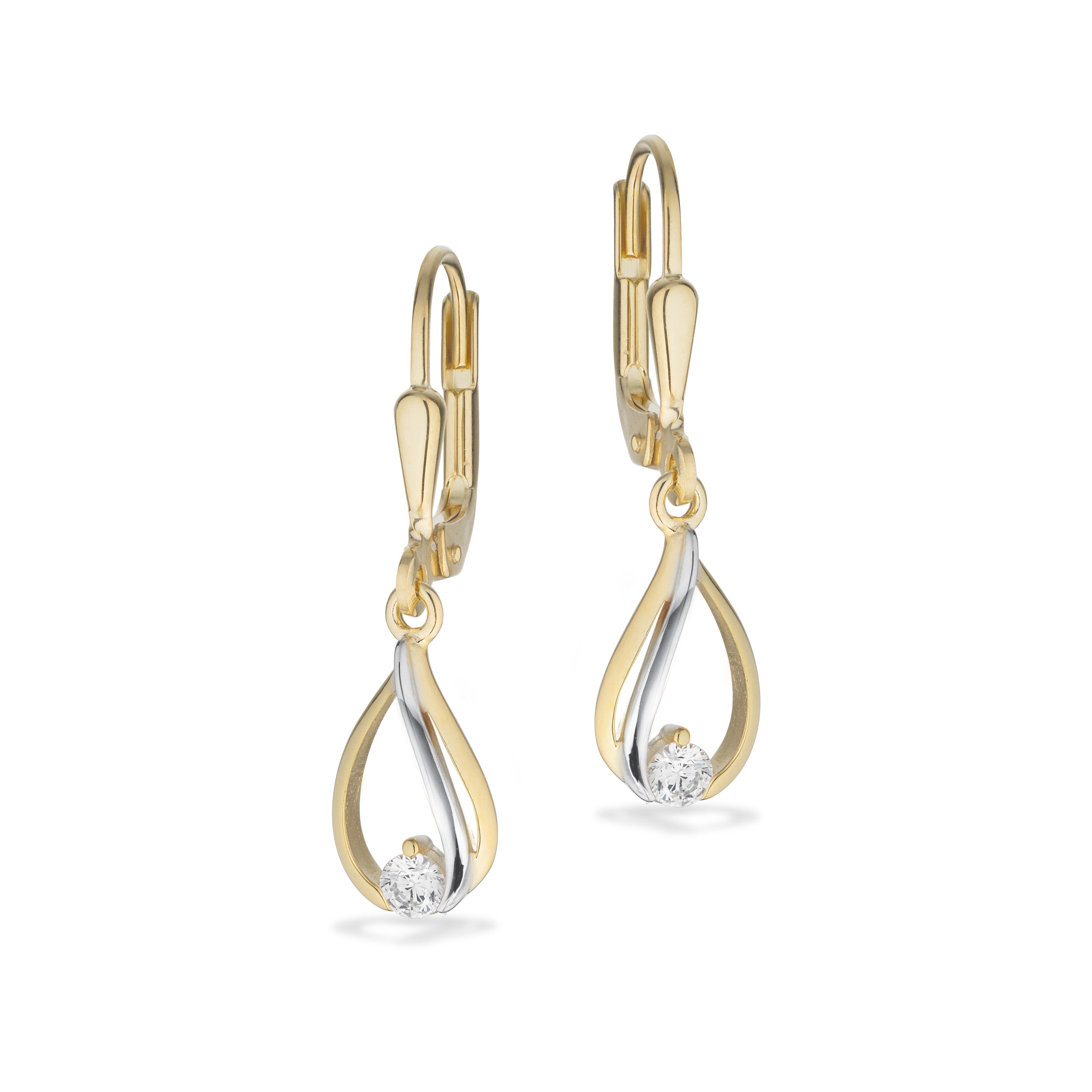 8 kt. Ørebøjler 2 fv. med syntetislk zirkonia sten**