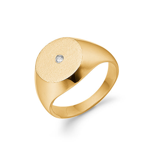 14KT D.RING DIAM.1X0,03CTWPI ***