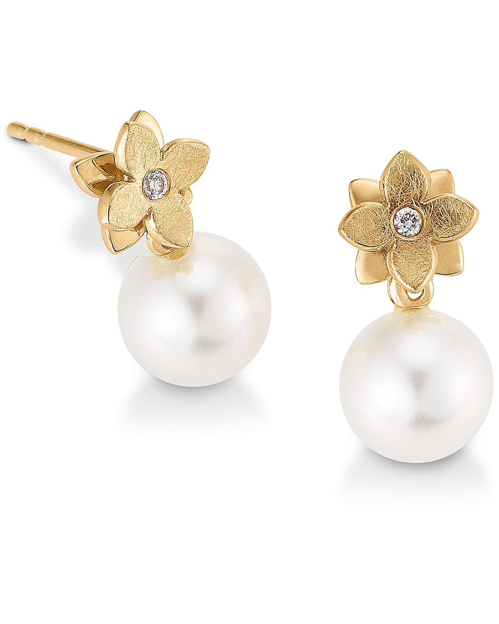 14KT ØRESTIK DIAM.2X0,02CTWSI+FERSKVP. ***