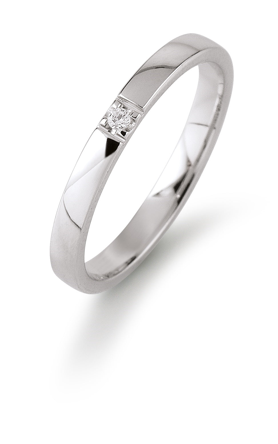 14 kt. Hvidg. alliancering 1x0,02 ct. W.si