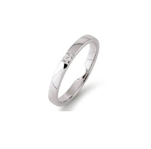 14 kt. hvidg. alliancering m/0,04 ct.