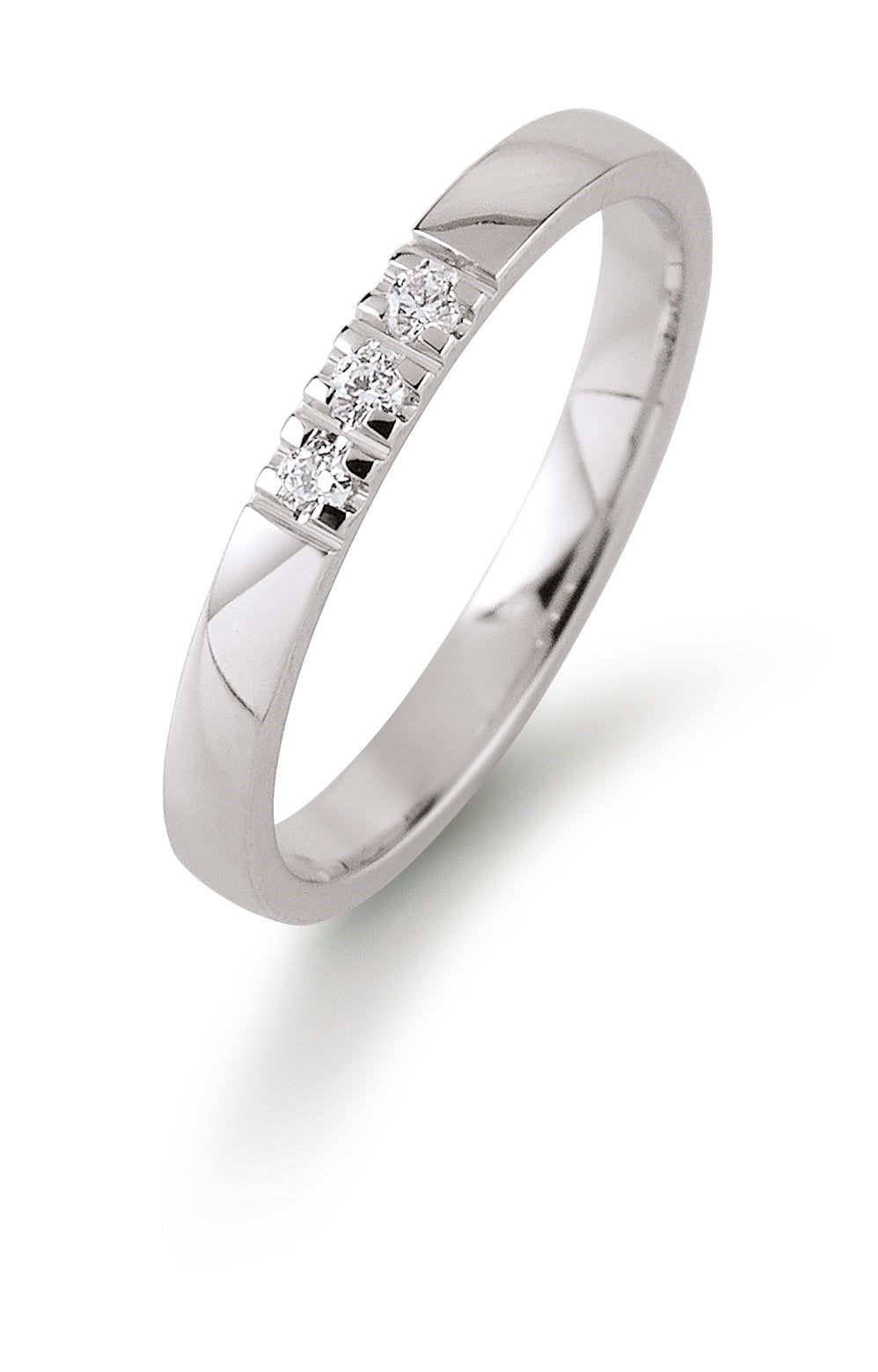 14 Kt. Hvg.All.ring 3 x 0,04ct. TW.SI