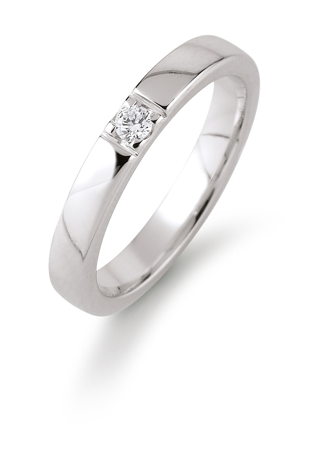 14 kt. Alliancering hvg. 1x0,07 ct. W.Si