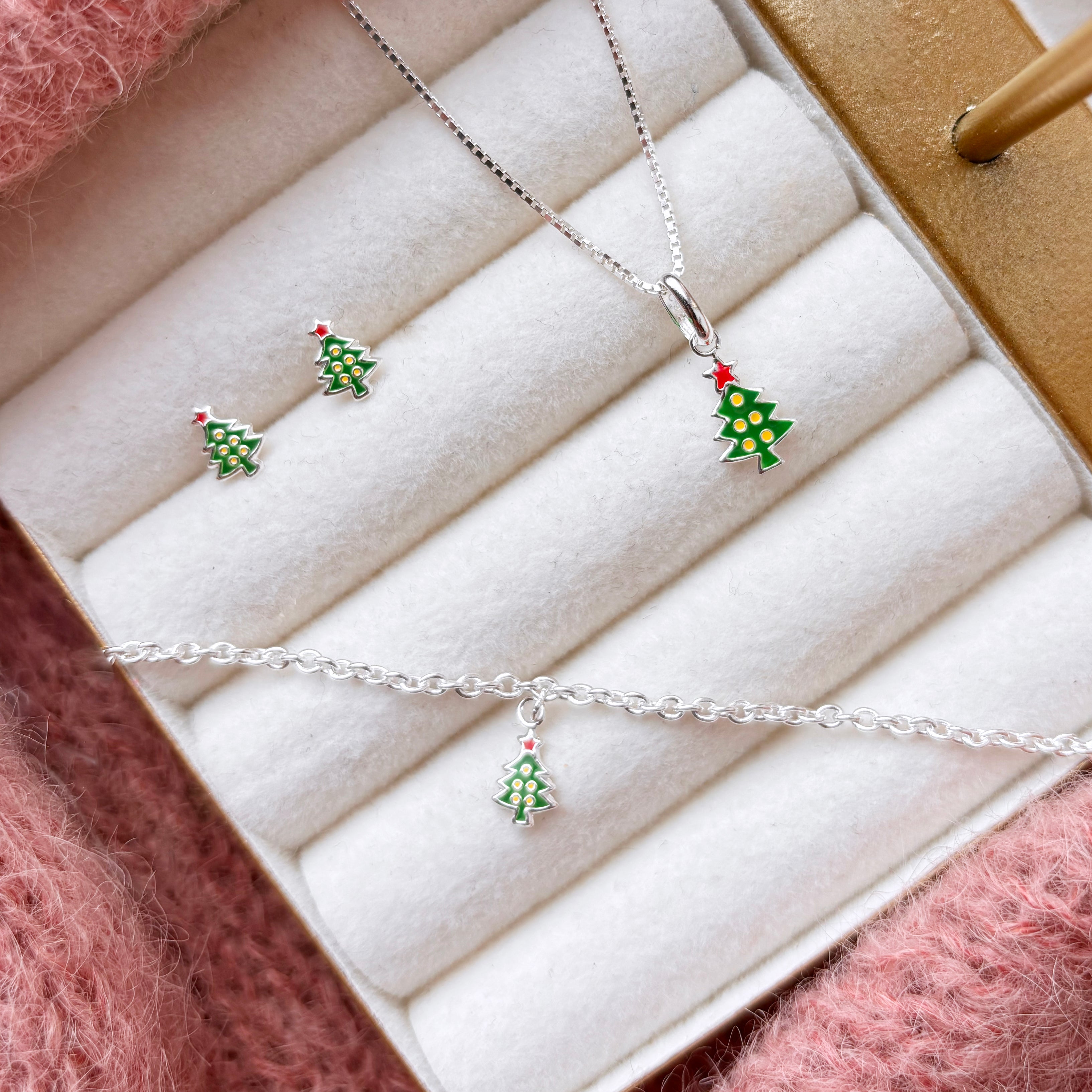 Sølv ørestikker Girls Juletræ