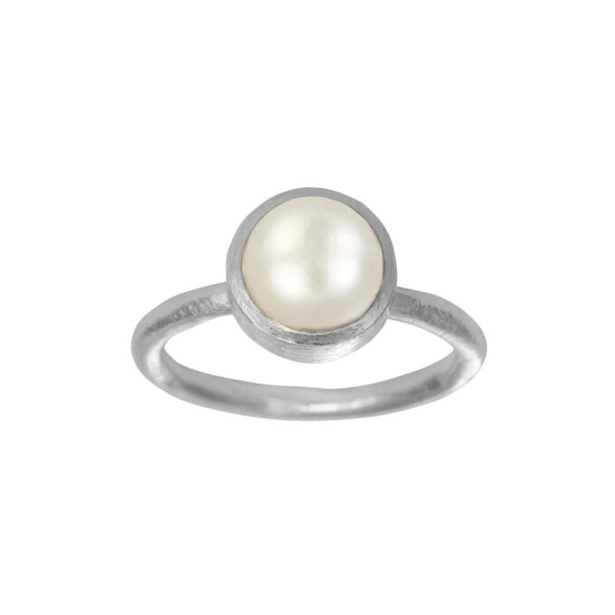 Sølv ring med perle