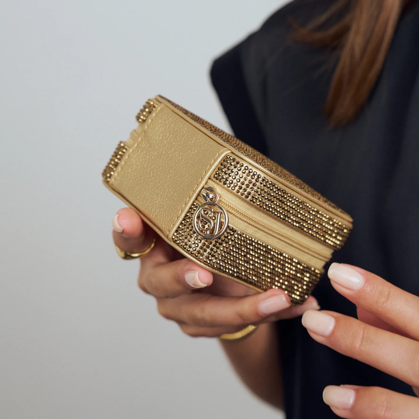 Sparkly Gold Travel smykkeskrin