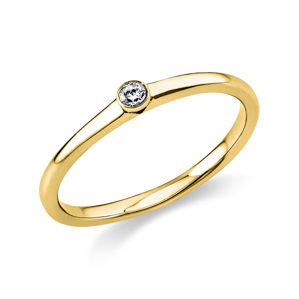 14 kt. Rødg. Solitairering 0,05ct. G-Si