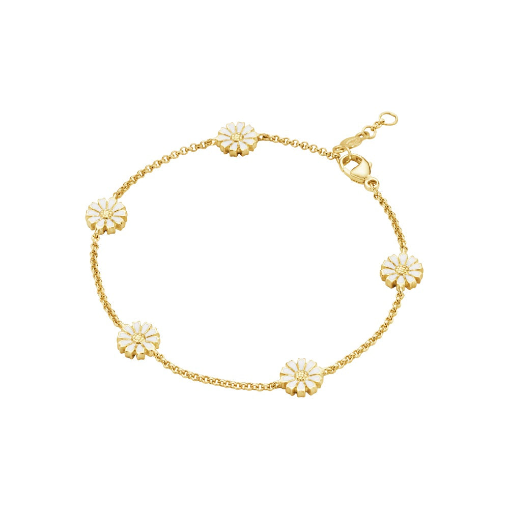 Daisy armbånd forg. m/hvid emalje 5x7 mm.