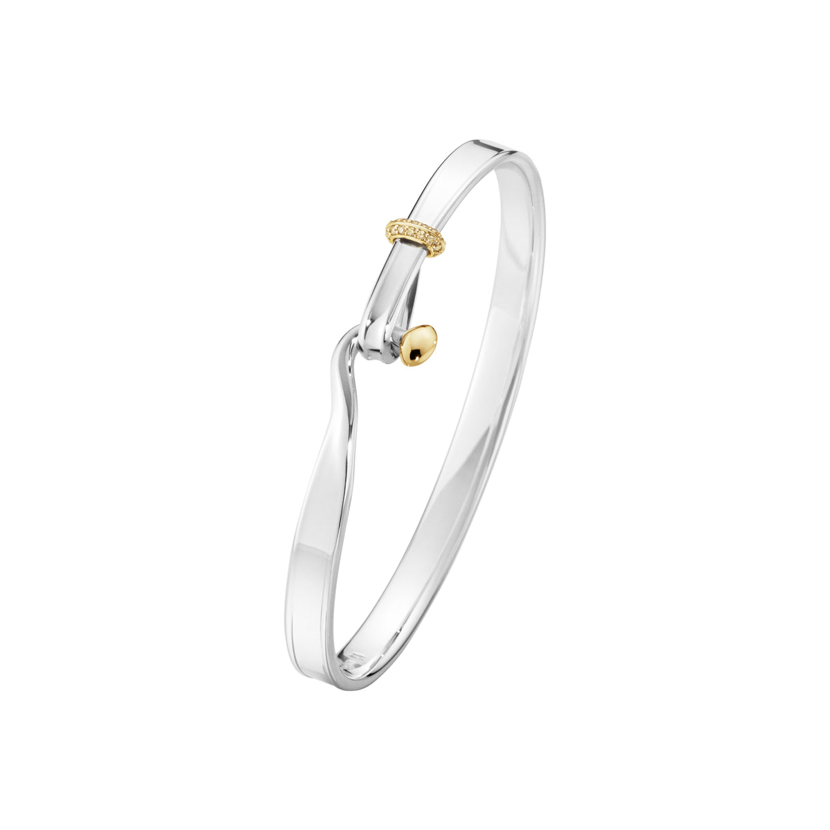 Sølvarmring Torun m/18kt guld og champagne diamanter 0.08ct