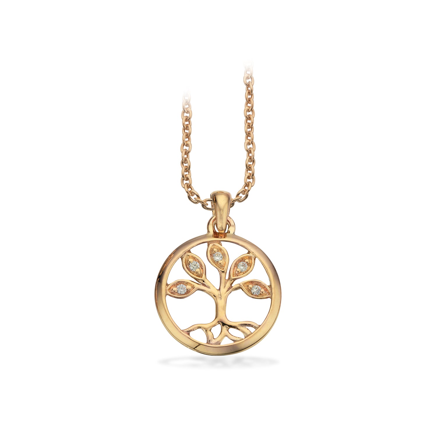 8 kt. vedhæng Livets træ m/sølvkæde