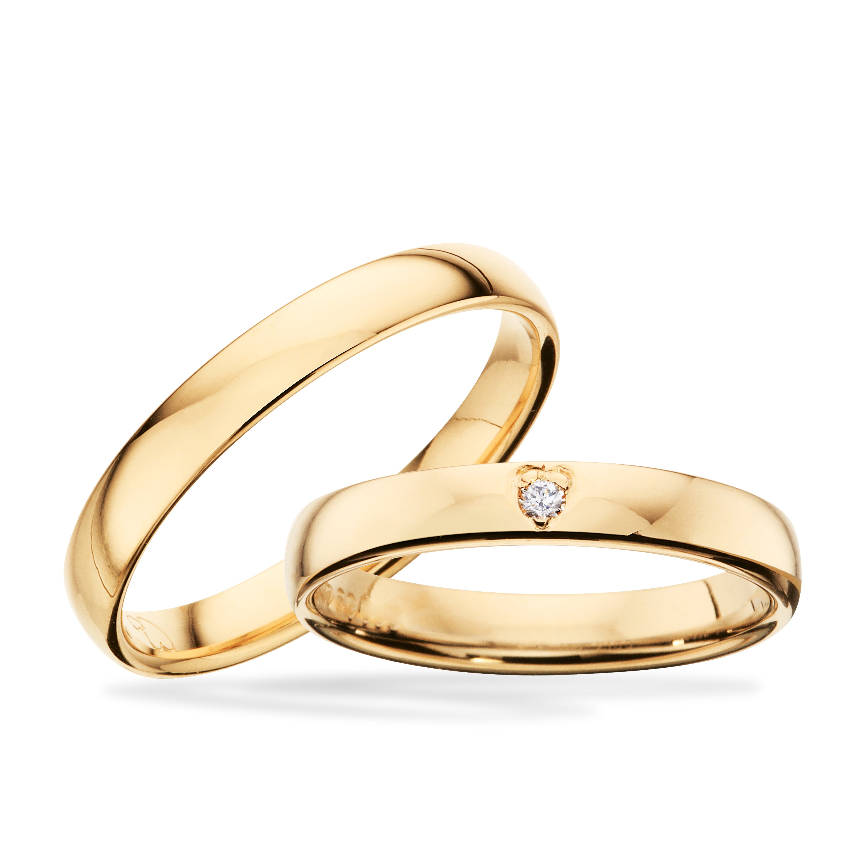 1 par 8 kt. vielsesringe m/0,02 G-TW/SI