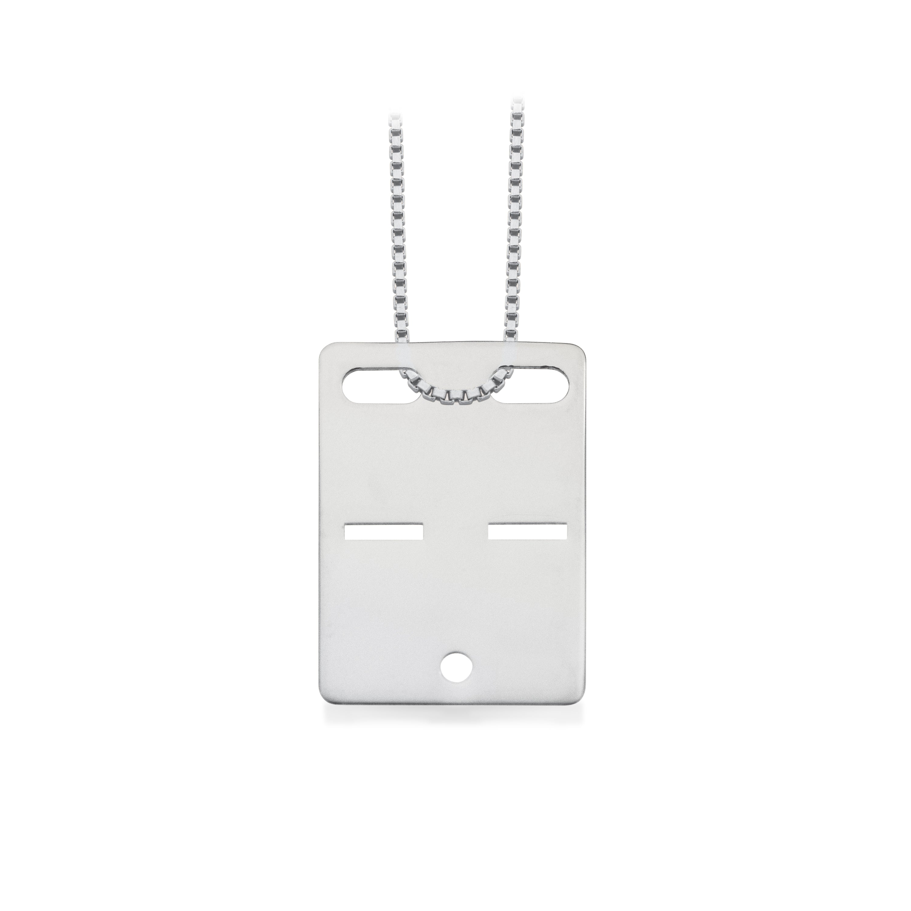 Sølv id brik mini 20x14 mm.