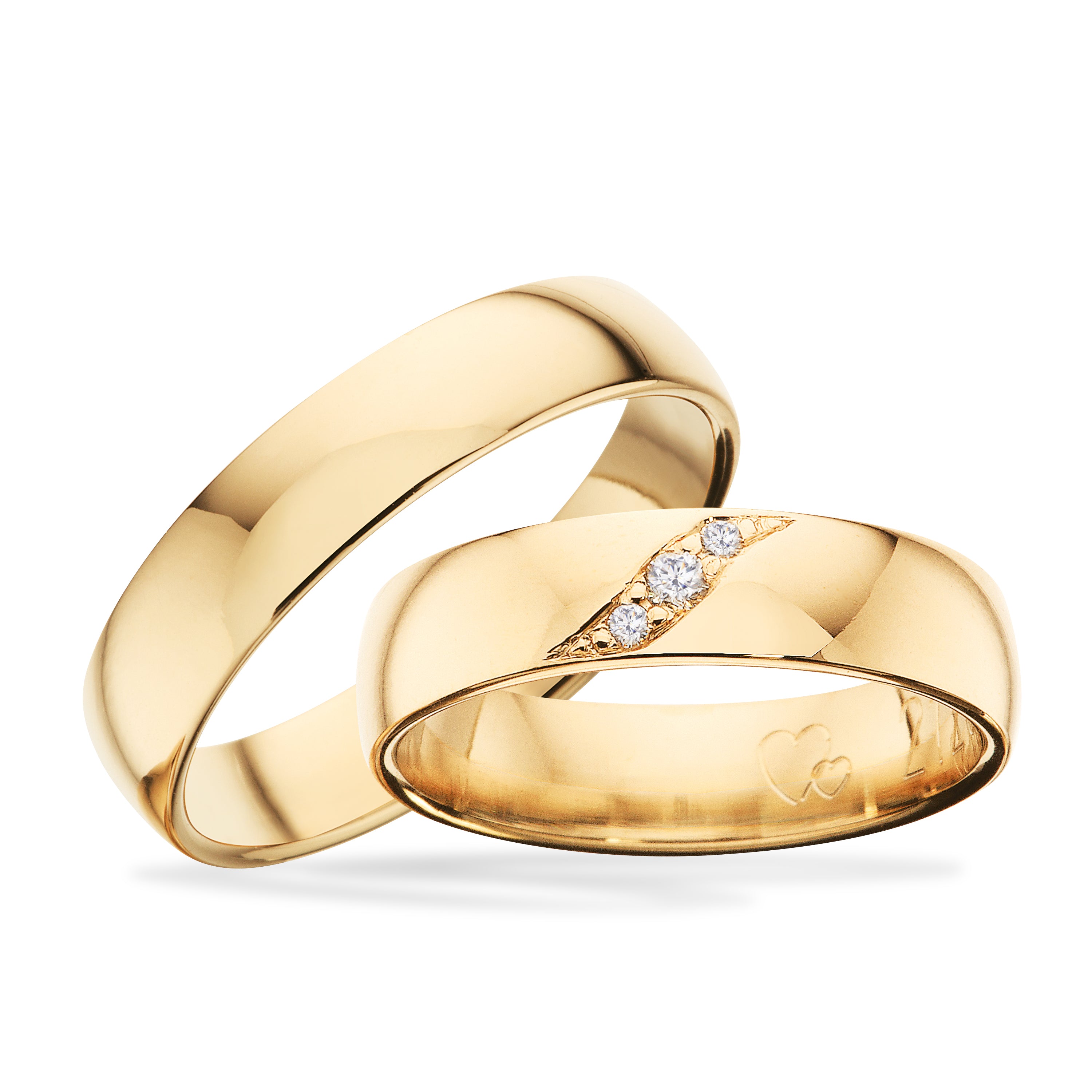 1 par 14 kt. vielsesringe m/0,05 G-TW/SI