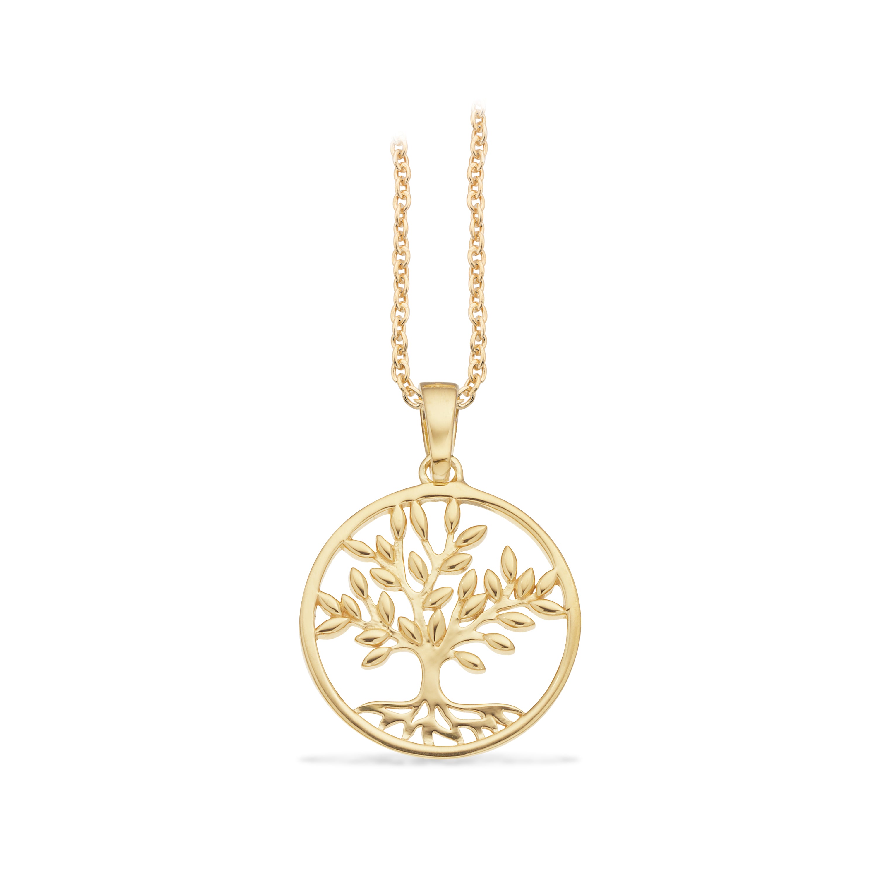 Forgyldt vedhæng Livets Træ m/kæde