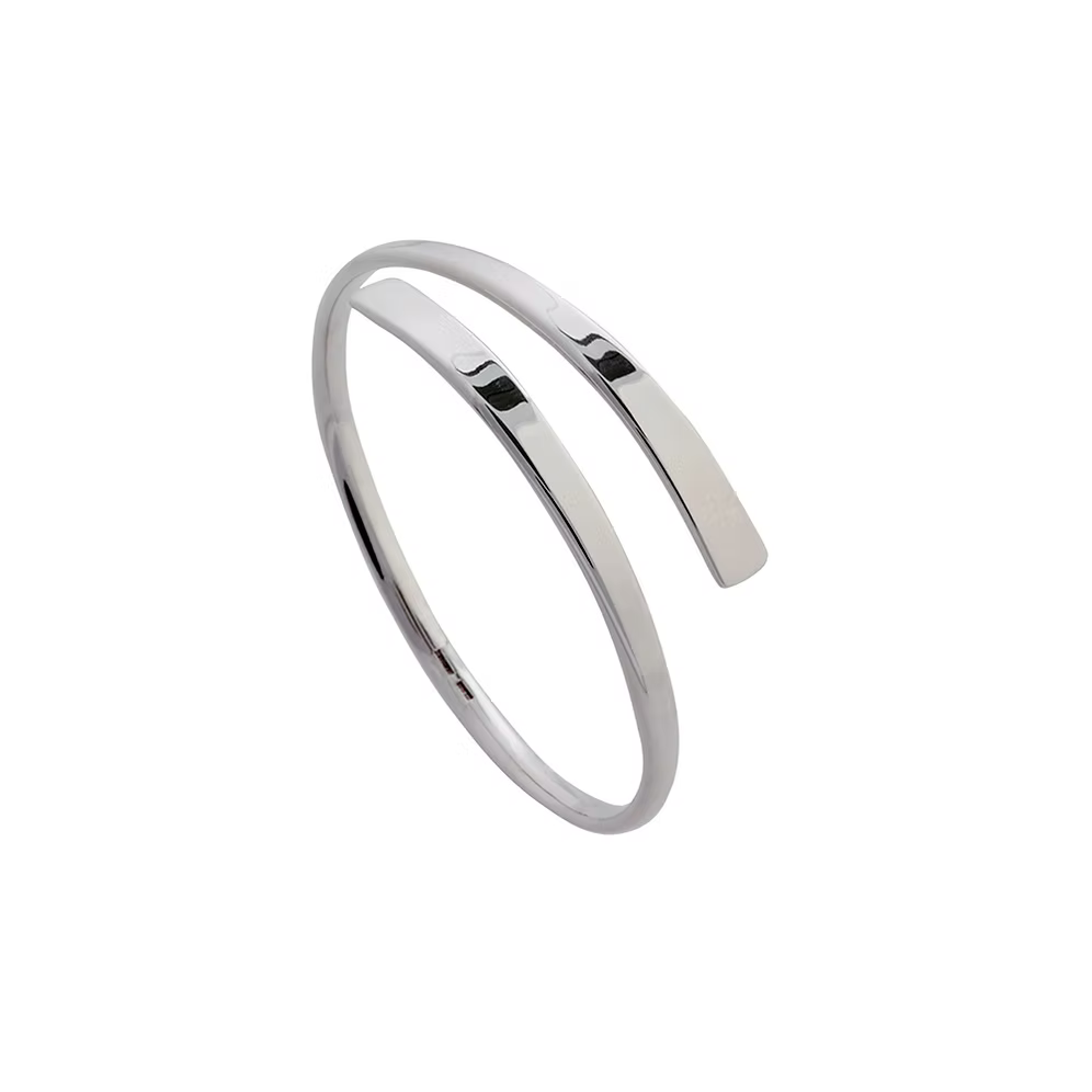 Slangearmring Sølv, 2 fl. oval tråd 4,5 mm.