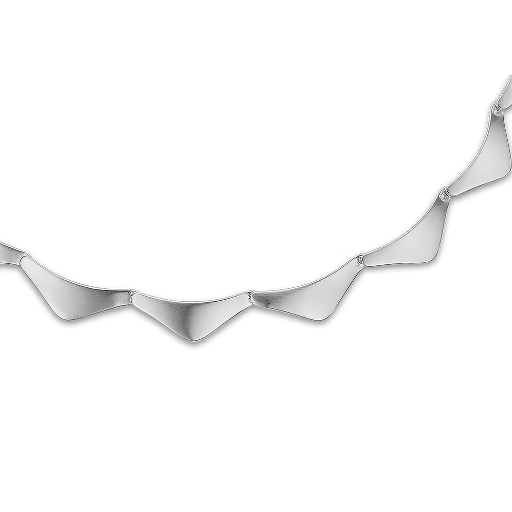 Sølvarmbånd leddelt m/karabinl