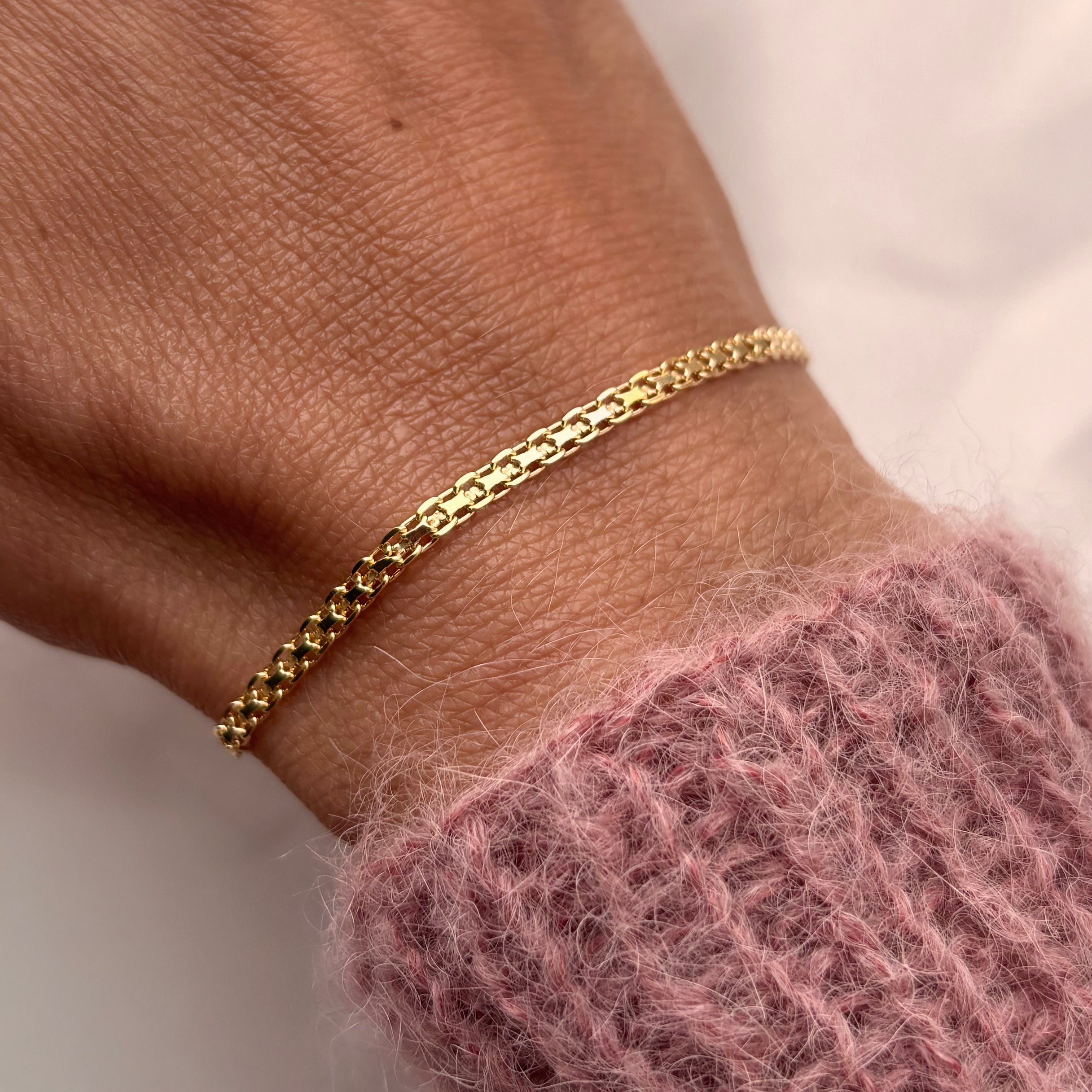 Armbånd forgyldt 17+2cm.