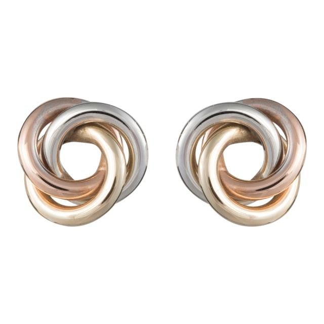 14kt ørestikker bicolor knude