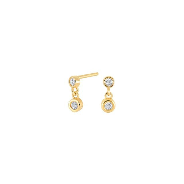 8 kt. Guld ørehængere m/2xsynt.zirconia