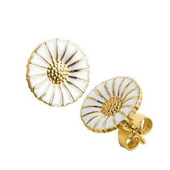 Daisy øreringe 11 mm. forgyldt