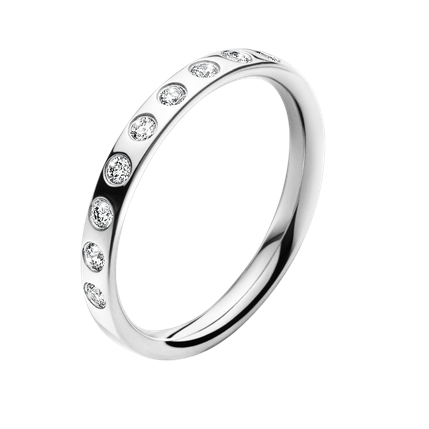 18 kt. Magic ring hvidg. m/0,18ct