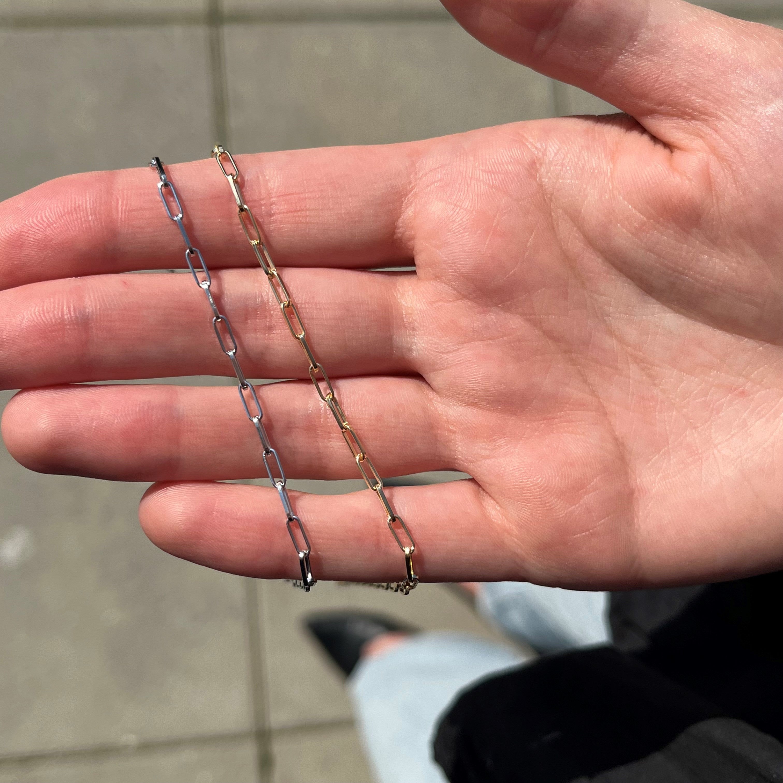 Sølv ankelkæde m/links