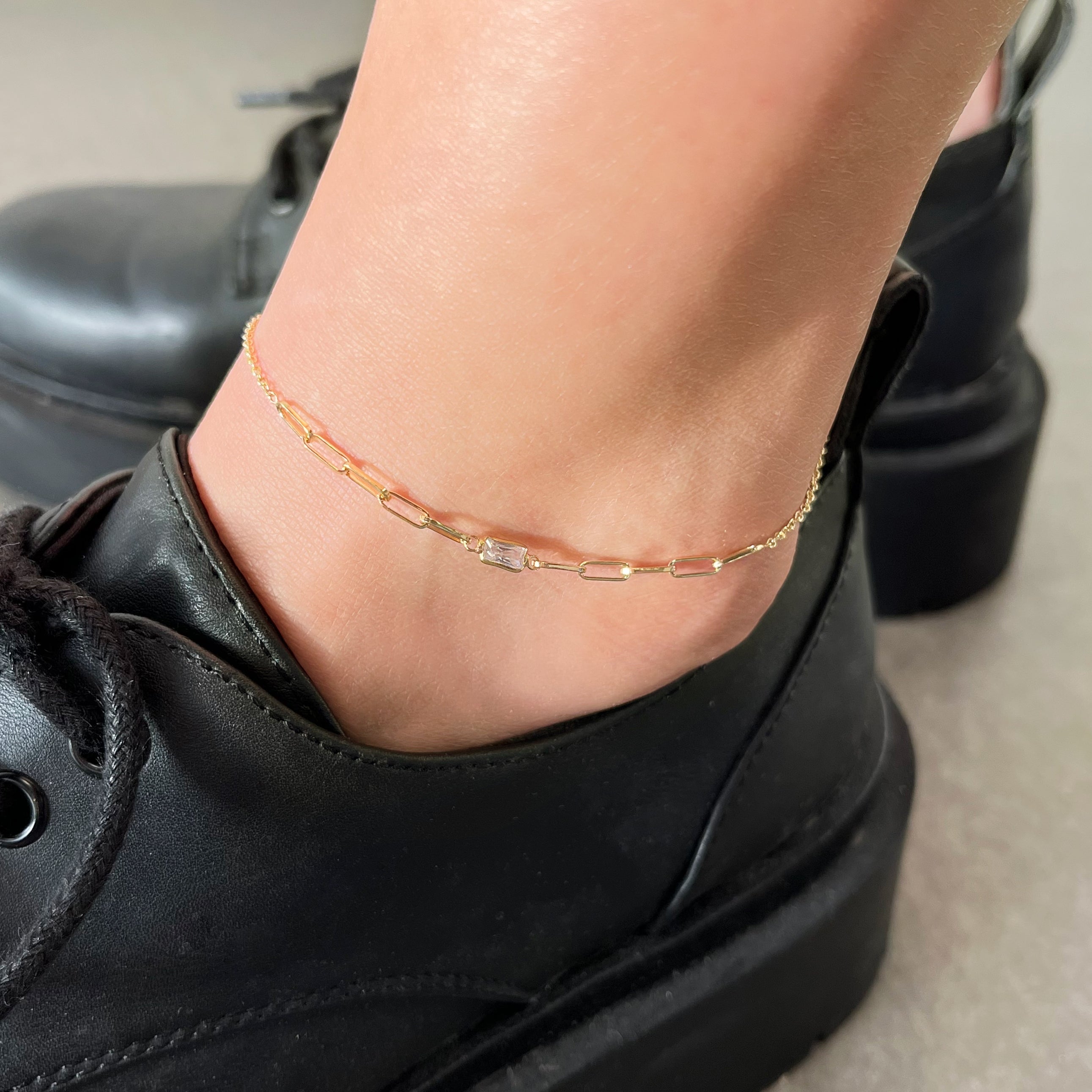 Forgyldt sølv ankelkæde