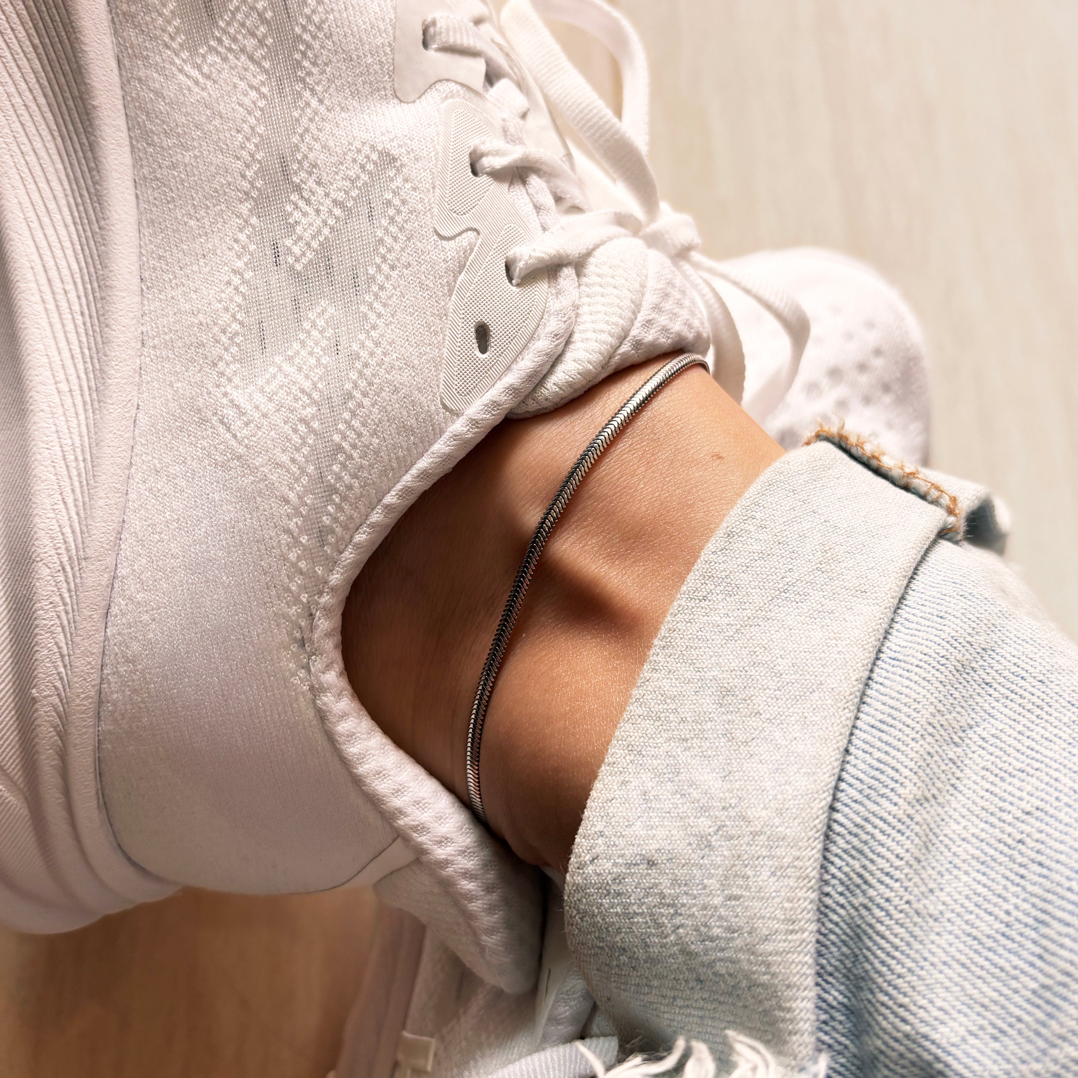 Sølv Ankelkæde oval Panzer