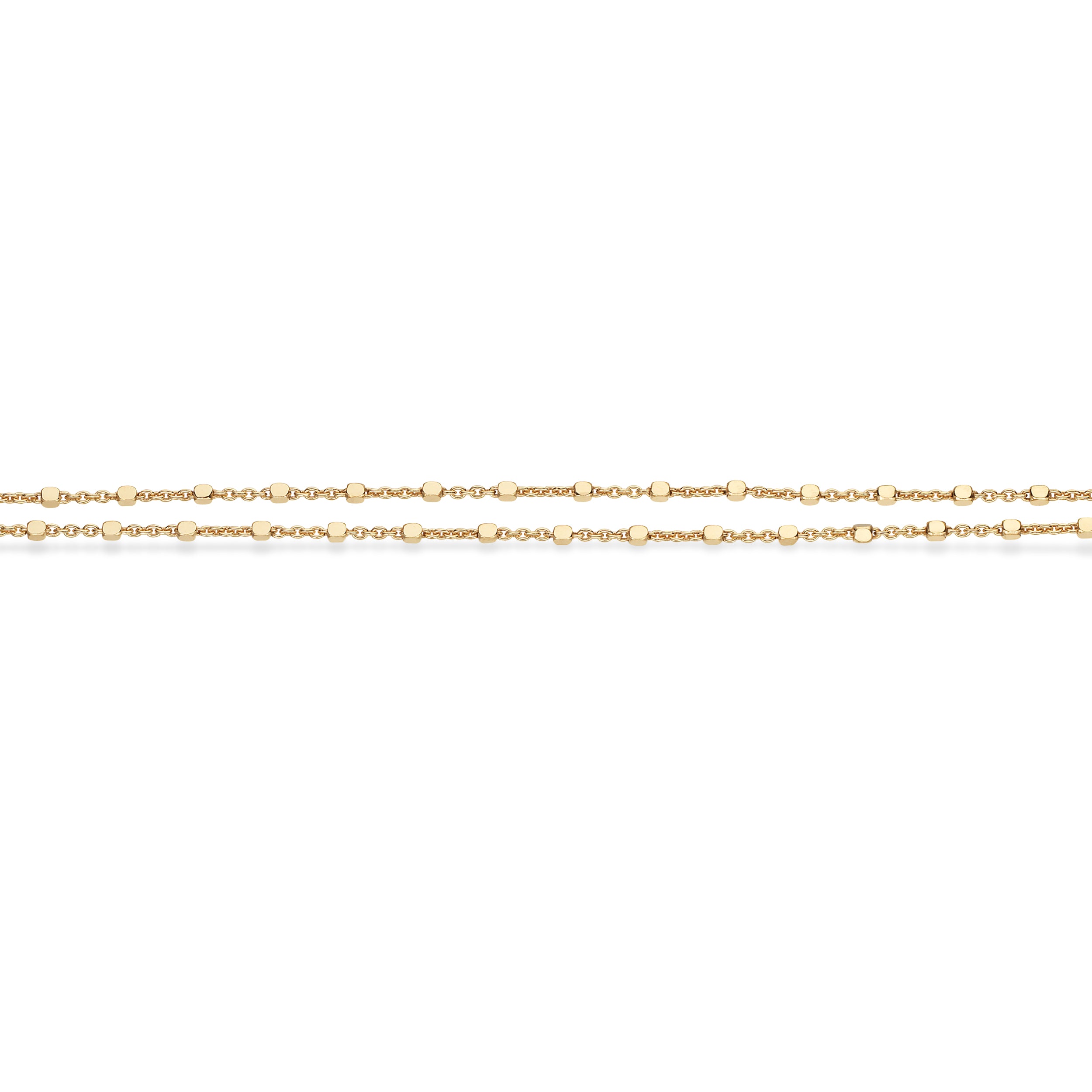 Sølv forgyldt ankelkæde m/dbrk. cubes