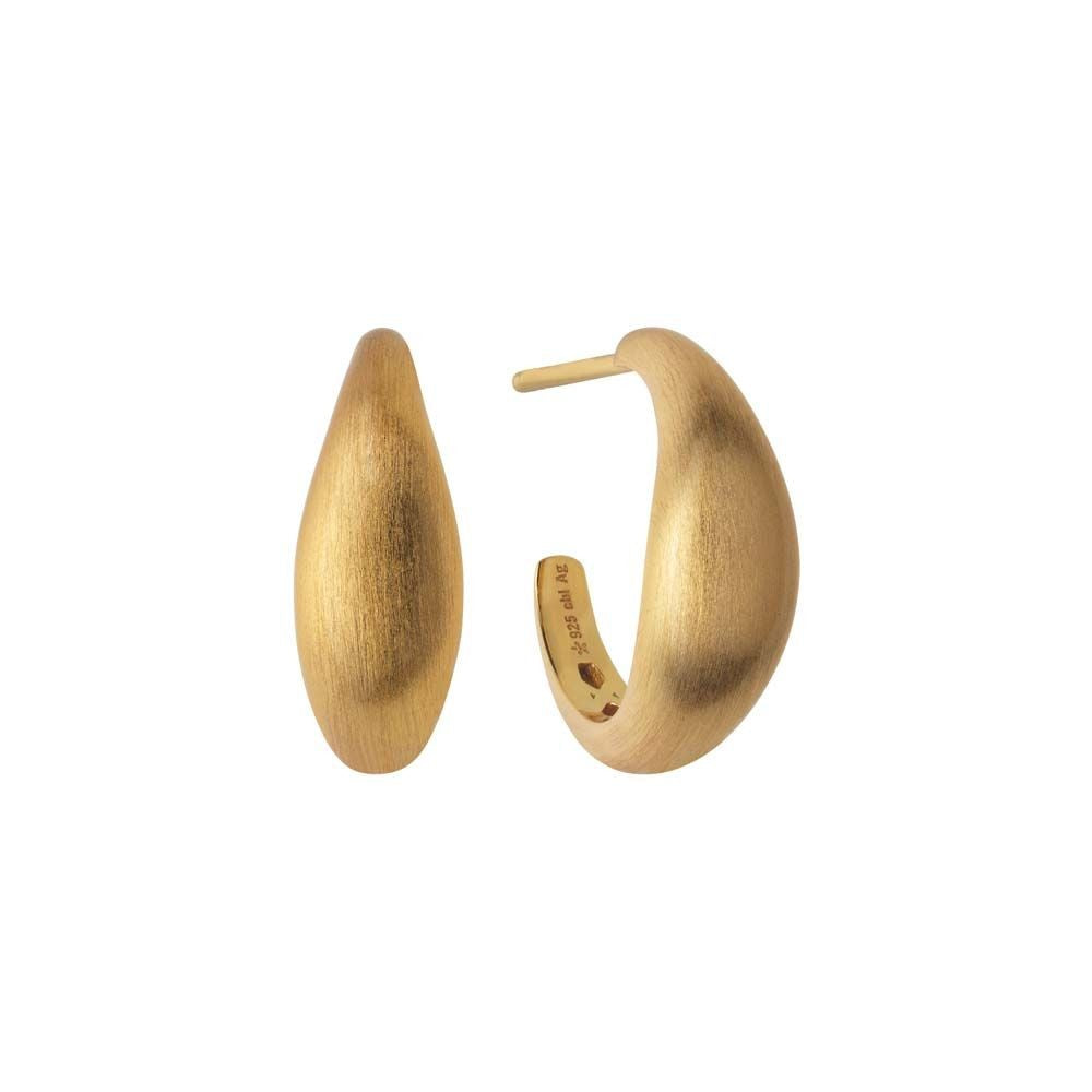 Sølvforgyldt ørestikker Ocean Flow Hoops small