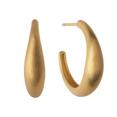 Sølvforgyldt ørestikker Ocean Flow Hoop medium