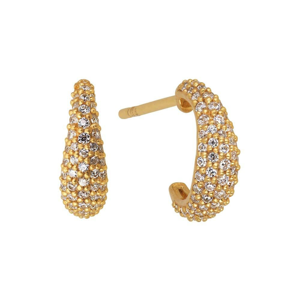 Sølvforgyldt ørering Ocean Flow Hoop Sparkle small