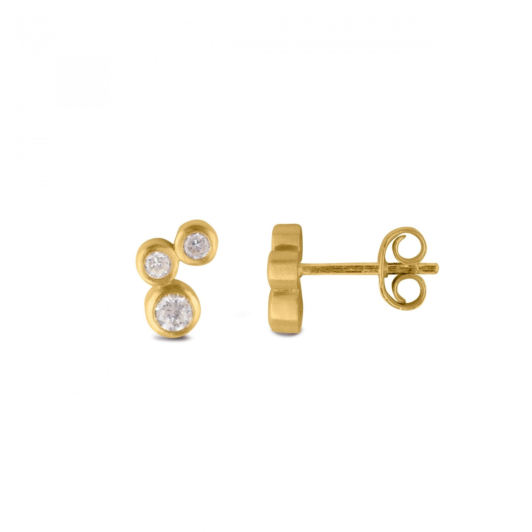 Stardust Stud 3 sølvørestikker forgyldt