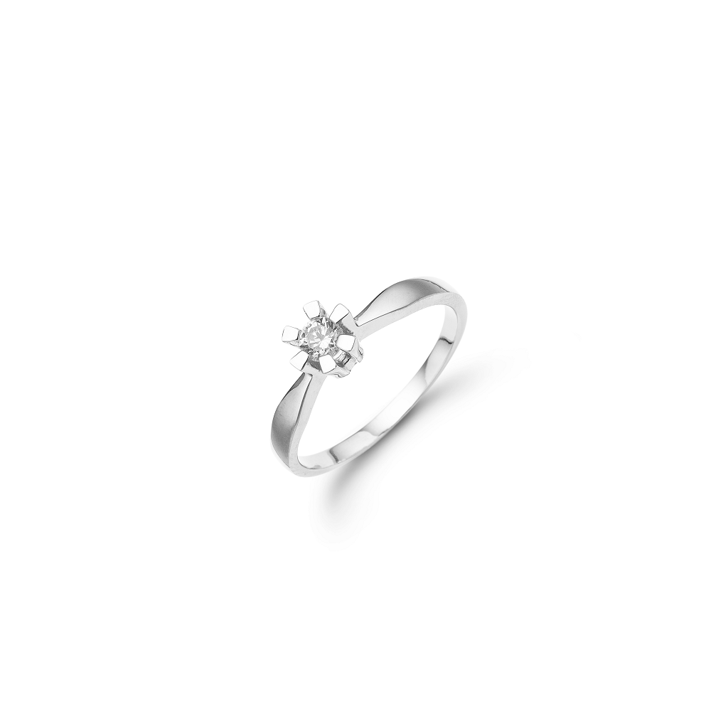 14 kt. Eternity hvidg. ring 6 greb 0,20 ct W/PI
