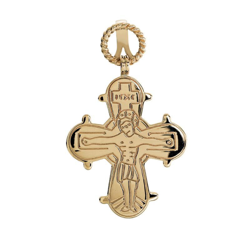 14 krt. dagmarkors 26x22 mm m/flet ring**