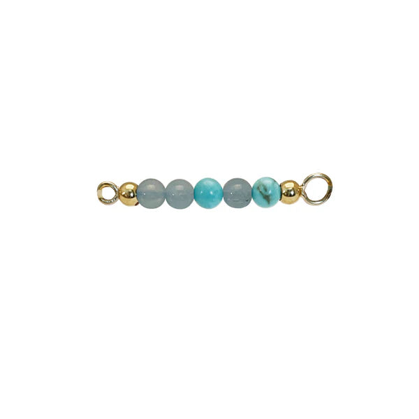 Mix turkis/aquamarin top forgyldt til armring