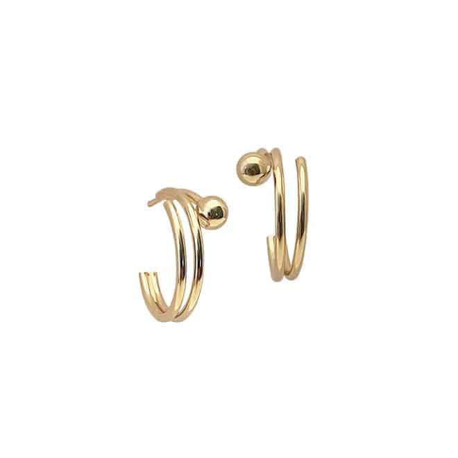 LOOP forgyldt creoler 1,5mm med kugle