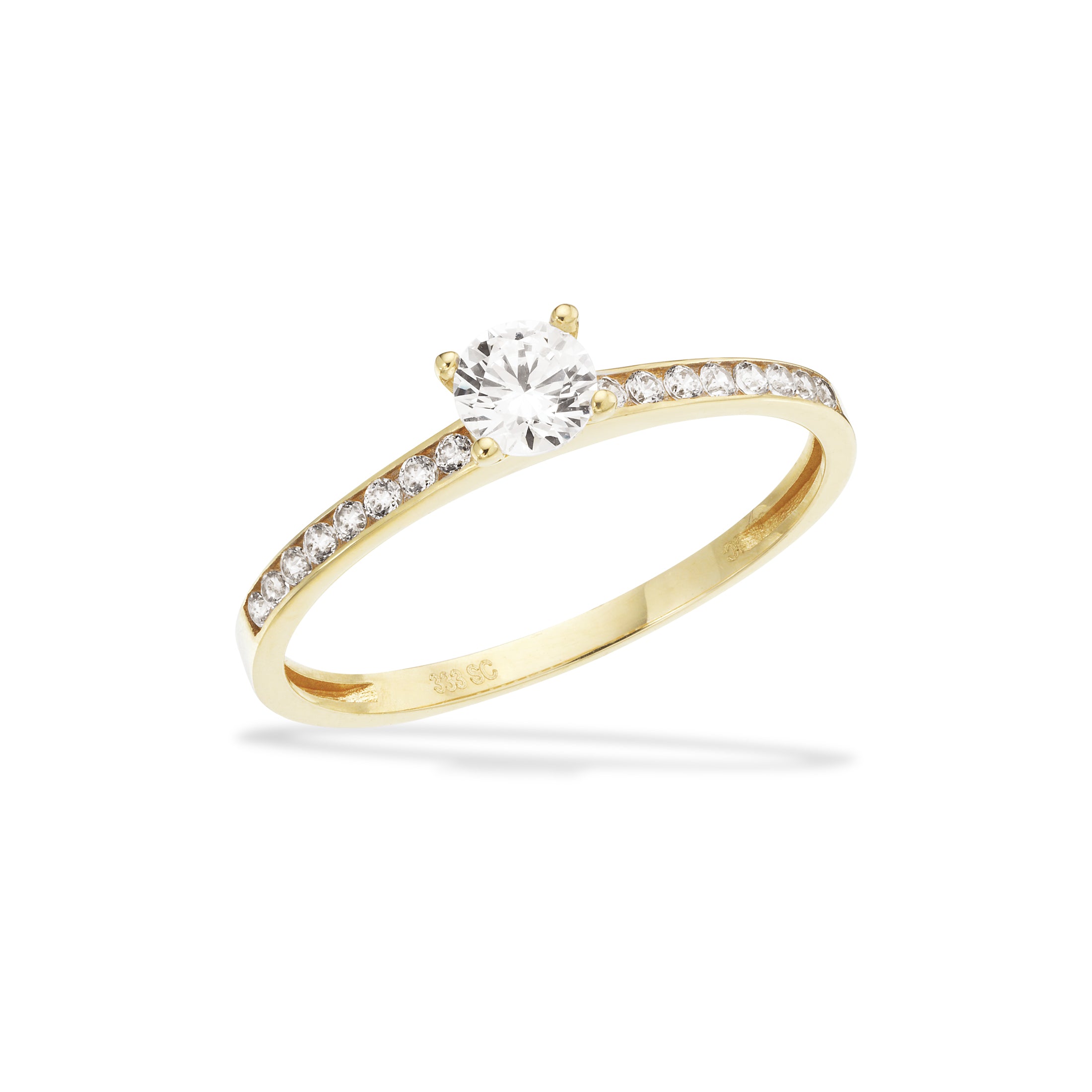 8 kt. ring m/cubic zirkonia