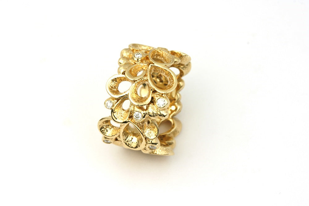 14 kt. Båndring Violina 0,14ct