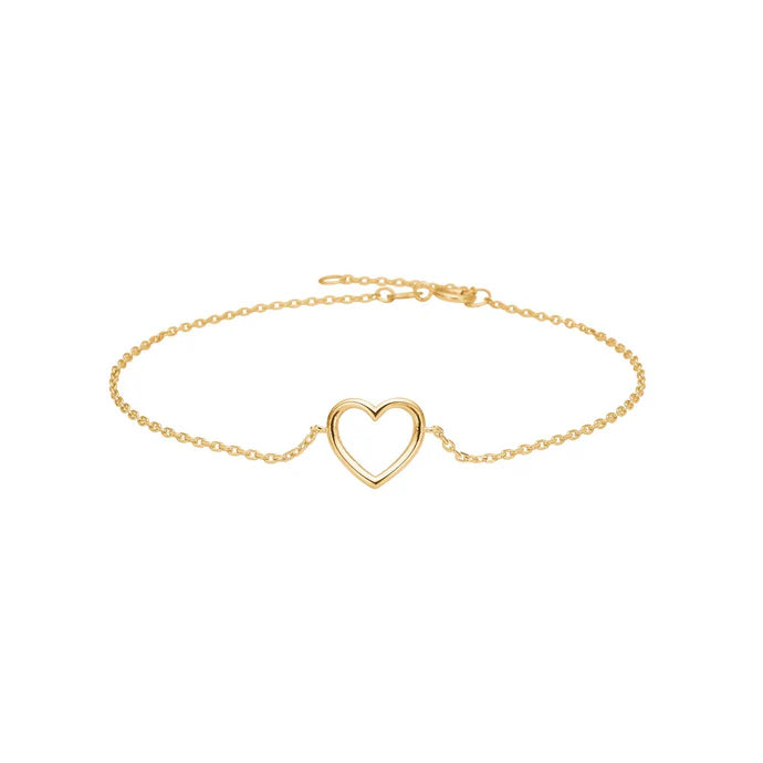 8 kt. Guld armbånd m/hjerte