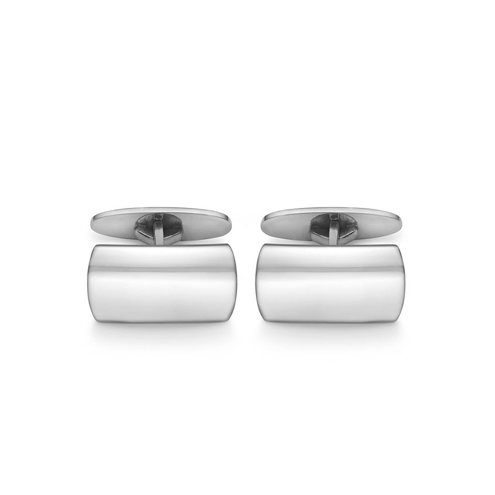 Manchetknapper sølv glat buet 11x21mm