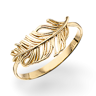 Ring 8 kt. fjer