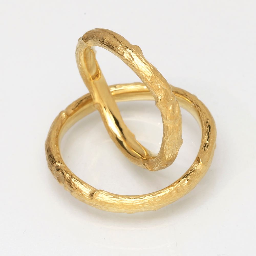 1 par New Nordic Bøg vielsesringe