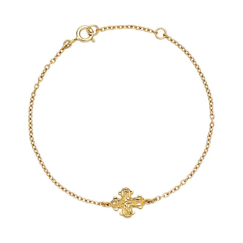 Sølv forgyldt armbånd m/Dagmarkors 16-18 cm